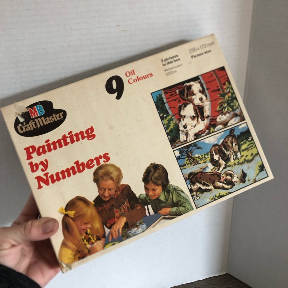 Vtg Painting by Numbers Kit - Dog Pictures